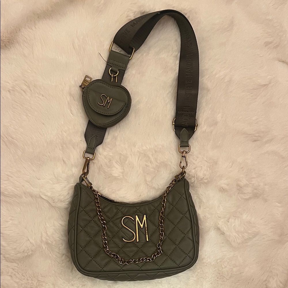 Quilted Camouflage Green Adjustable Steve Madden Shoulder Bag